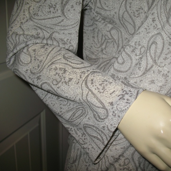 Vintage Paisley Pattern Long Sleeve Top T-Shirt Large Gray Grannycore Boho Femme - Picture 6 of 8